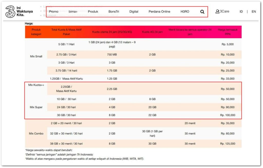 WIFI 50 Ribu Perbulan Paket TRI 3