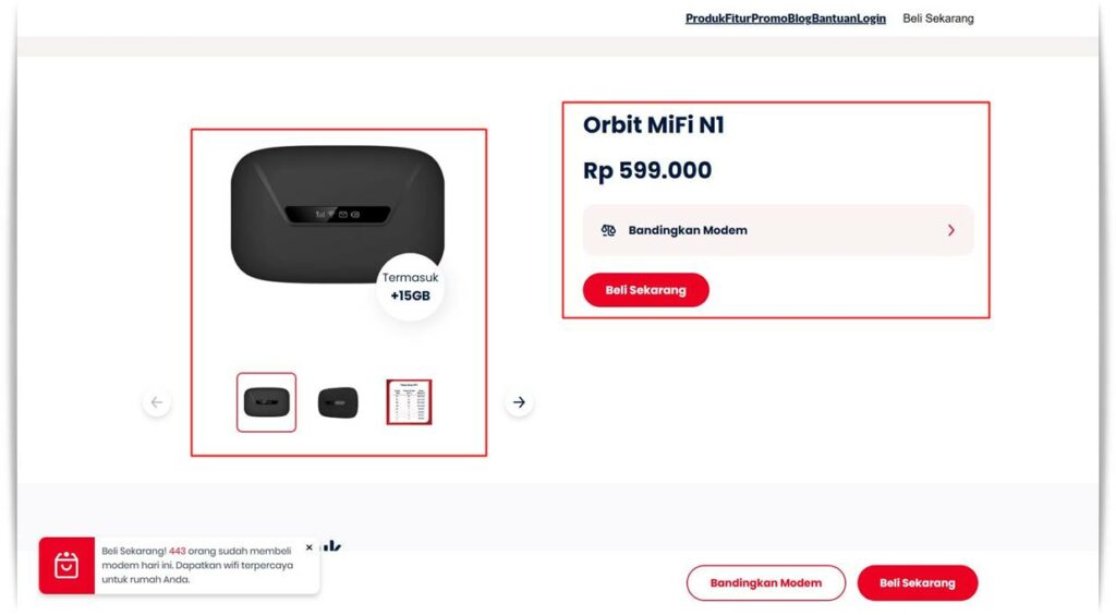 WIFI Rumah Unlimited Tanpa Kabel - Obit MiFi N1