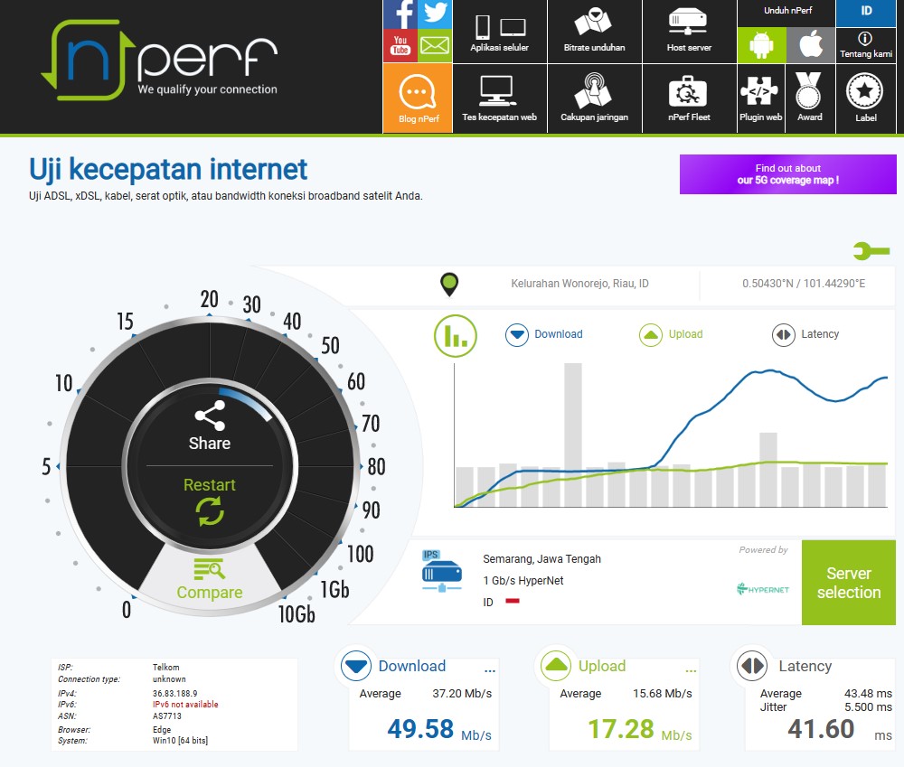 Speedtest CBN : Uji kecepatan internet Broadband CBN by Ookla 16 nPref