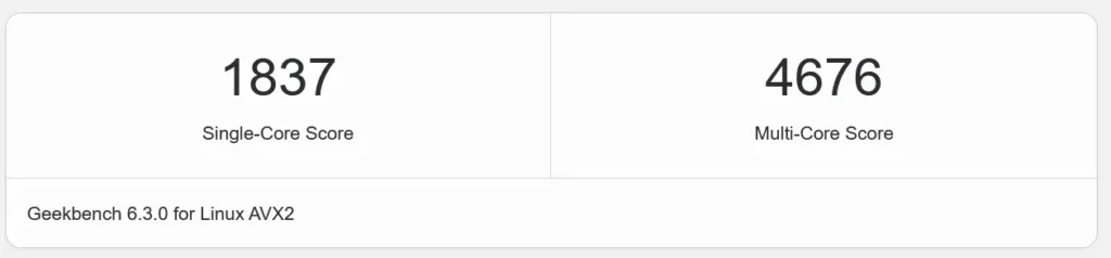 Cloud VPS Turbo 3 Core 4 GB RAM 3 Benchmark GeekBench 6
